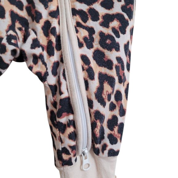 Miozing Bamboo 0-3 Mo Baby Girl Leopard Zippy Pajamas Animal‎ Sleeper - Picture 8 of 13